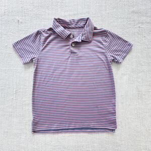 Crewcuts Active Pink & Blue Striped Polo EUC 6/7